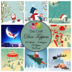 ZESTAW PAPIERÓW 9X9 24SZT 8 designs ET0213 DIXI TOPPERS