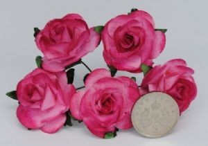 RÓŻA 2,5CM FUKSJA 5SZT