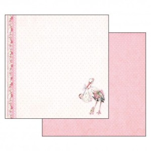 PAPIER 30x30 SBB549 BABY DZIEWCZYNKA BOCIAN  STAMPERIA