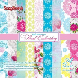 ZESTAW PAPIERÓW 15X15 FLORAL EMBROIDERY ScrapBerry,s SCB220604409