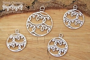 TEKTURKA Tatting christmas - small baubles - małe bombki 4852 SCRAPINIEC