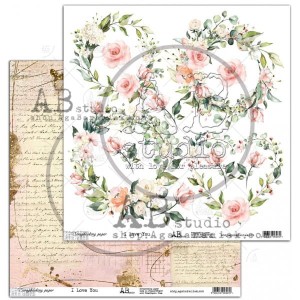 Papier 30x30 I LOVE YOU WYCINANKA Aga Baraniak