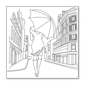 SERWETKA RYŻOWA 50X50 DFTM07 SZKIC STAMPERIA SINGING IN THE RAIN