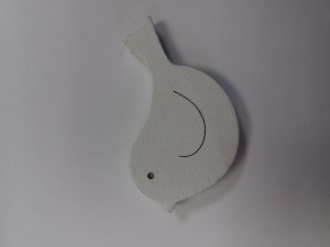PTASZEK DREWNIANY NA KLEJU 2,5CMX0,5CM BIAŁY