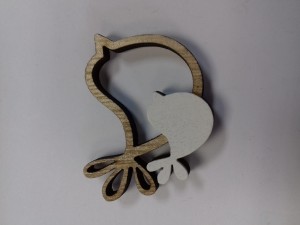 PTASZEK AŻUROWY DREWNIANY 3CMX0,5CM NATURALNY