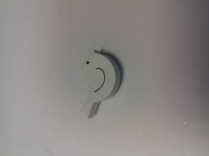 PTASZEK DREWNIANY NA KLEJU 1,5CMX0,5CM BIAŁY