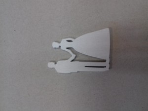 ELEMENT 3D DREWNIANY MŁODA PARA 4,5X3CM BIAŁA