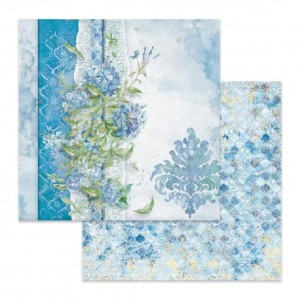 PAPIER 30X30 SBB646 FLOWERS KWIATY NIEBIESKIE