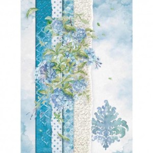 PAPIER RYŻOWY A4 DFSA4417 FLOWERS FOR YOU NIEBIESKIE KWIATY