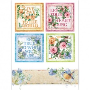 PAPIER RYŻOWY A4 DFSA4418 FLOWERS FOR YOU 4 KARTY +DEKOR