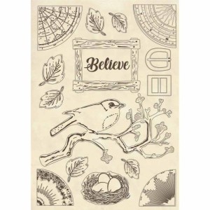 OZDOBY DREWNIANE DEKORY A5 PTASZEK BELIVE KLSP058 STAMPERIA