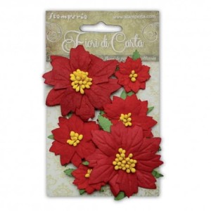 STAMPERIA KWIATKI GWIAZDA BETLEJEMSKA CERWONA 6SZT SF144 