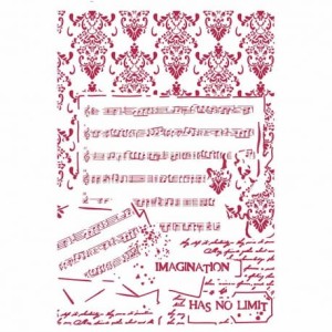 MASKA SZABLON 21x29,7cm MUZYKA KSG437 STAMPERIA
