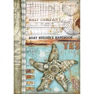 PAPIER RYŻOWY A4 SEA WORLD ROZGWIAZDA DFSA4432 STAMPERIA