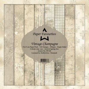 ZESTAW PAPIERÓW 15X15 VINTAGE CHAMPAGNE PF10 DIXI 24SZT