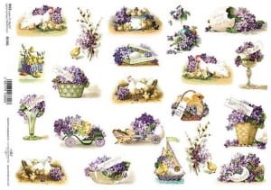 PAPIER RYŻOWY A4 KURCZAKI I BZY R1341 ITD COLLECTION