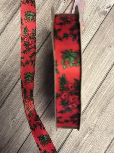 TASIEMKA GÓRALSKA RÓŻE 1,5cm SZEROKA - 1M CZERWONA