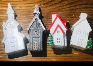 Elementy 3D ZESTAW BUDYNKÓW, MIASTECZKO 4 SZT