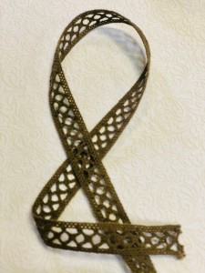 KORONKA BAWEŁNIANA 1cm - 1m BRĄZ VINTAGE