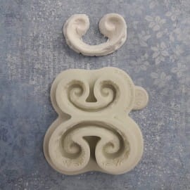 FOREMKA SILIKONOWA 2 ZAWIJASY GŁĘBOKIE 7,5X7CM 510-936 PENTART
