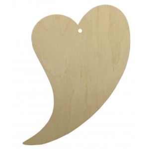 ZAWIESZKA DREWNIANA SERCE ZAKRĘCONE 20X14,5CM