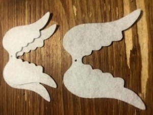 SKRZYDŁA FILCOWE BIAŁE 6cmX6cm 