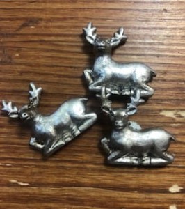 RENIFER-JELEŃ FIGURKA SREBRO 1szt 3cmX3cm