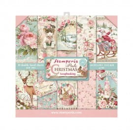 ZESTAW PAPIERÓW 20X20 SBBS03 PINK CHRISTMAS 10SZT