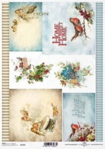 PAPIER RYŻOWY A4 R1282 ZIMOWE PTASZKI ITD COLLECTION