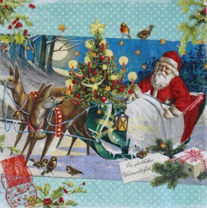 SERWETKA MIKOŁAJ W SANIACH