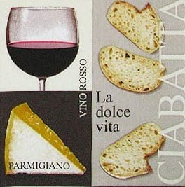 SERWETKA WINO, SER, CIABATTA LA DOLCE VITA