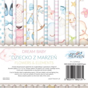 ZESTAW PAPIERÓW 15X15 DZIECKO Z MARZEŃ FLOWERS WYCINANKA