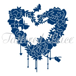 WYKROJNIK TATTERED LACE FLORAL HEART