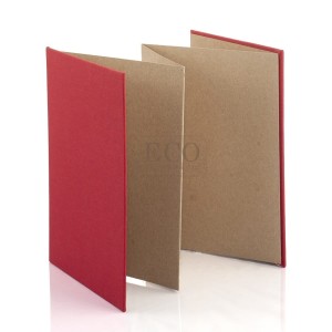 BAZA ALBUM HARMONIJKA 145X195 MM CZERWONA + KRAFT 5KART ECOSCRAPBOOKING