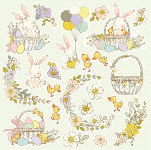 PAPIER 30X30 HOPPING BUNNIES 07 WYCINANKA