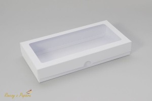 PUDEŁKO NA KARTKĘ DL Z OKIENKIEM WYSOKIE 11X22X3,5CM BIAŁE RZECZY Z PAPIERU