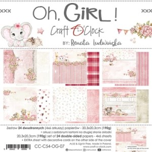 ZESTAW PAPIERÓW 20X20CM OH, GIRL! CRAFT O'CLOCK