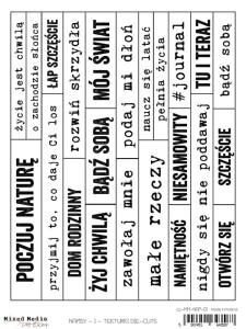 NAPISY DIE CUTS-PL 01  CRAFT O'CLOCK