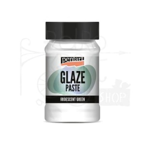 PASTA GLAZE 100 ml OPALIZUJĄCA BROKATOWA ZIELONA PENTART