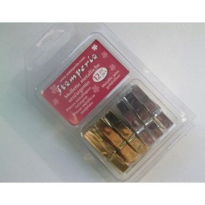 SPINACZE 3,5cm ZŁOTE-SREBRNE 12szt - FCL28 STAMPERIA