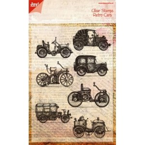 STEMPEL AKRYLOWY 7SZT SAMOCHODY RETRO 6410/0386  JOY!CRAFTS