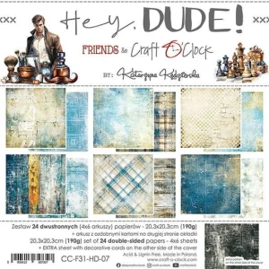 ZESTAW PAPIERÓW 20X20CM HEY DUDE! CRAFT O'CLOCK