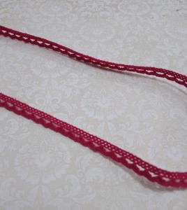 KORONKA BAWEŁNIANA 1CM SZEROKA CIEMNY RÓŻ, 1M
