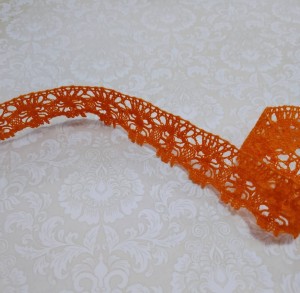 KORONKA BAWEŁNIANA 1,5CM SZEROKA POMARAŃCZOWA, 1M