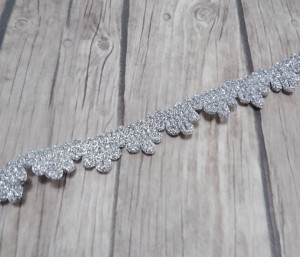 KORONKA SREBRNA 1CM SZEROKA, 1 METR