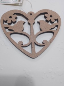BAZA MDF ZAWIESZKA SERCE Z PTASZKAMI KF339