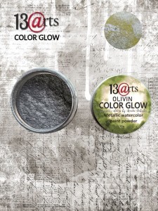 FARBA AKWARELOWA METALICZNA OLIVIN COLOR GLOW  W PROSZKU 10G