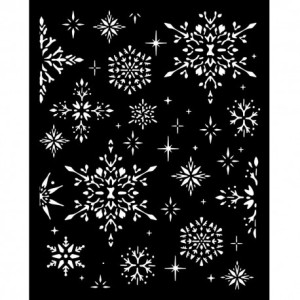 MASKA-SZABLON 20X25CM KSTD184 ŚNIEŻYNKI 