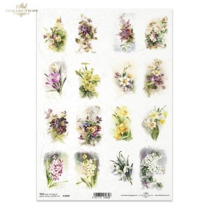 PAPIER RYŻOWY A4 R1980 WIOSENNE KWIATY ITD COLLECTION