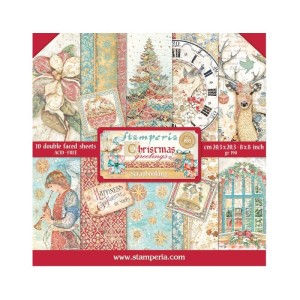 ZESTAW PAPIERÓW 20x20 Christmas Greetings SBBS86 STAMPERIA